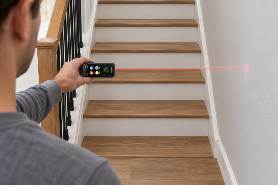 How to Measure a Staircase for Furniture With a Laser Distance Meter
