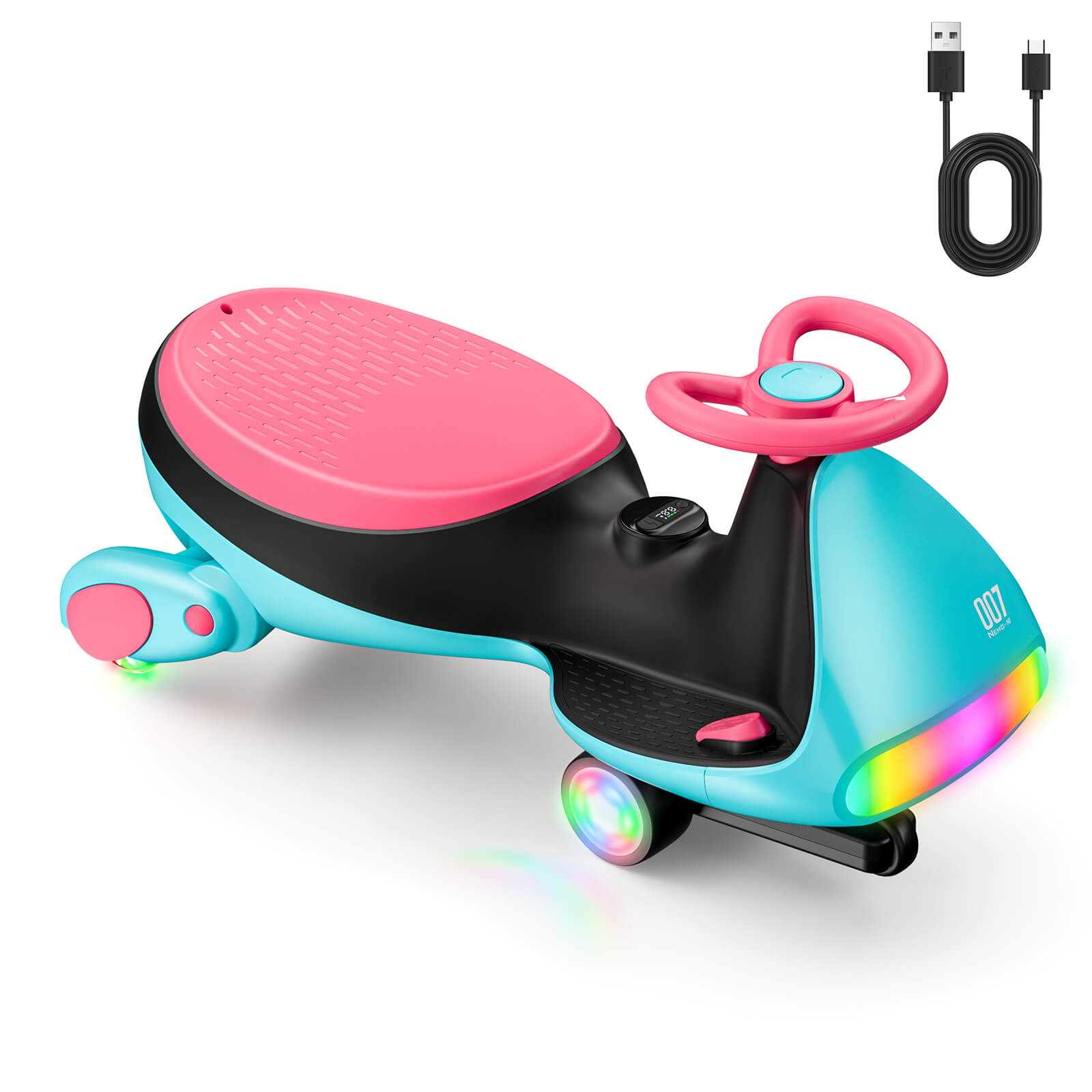 FanttikRide N7 Ultra 12V Electric Wiggle Car with Pedal-Blue Black