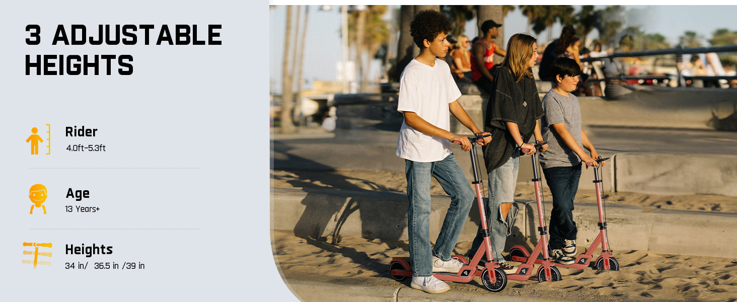 FanttikRide T9 Electric Scooter for Teenage Kids, 7/10/12 MPH, Visible Battery Level, Height Adjustable and Foldable, Electric Scooter for Kids 13+, The Best Gift for Kids