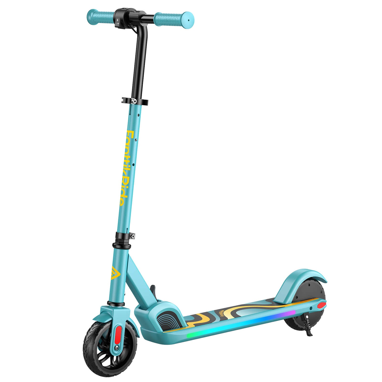 FanttikRide C9 Pro Electric Scooter for Kids Ages 8-12, Colorful Rainbow Lights, 5/8/10MPH, 5 Miles Range, LED Display, Adjustable Height, Foldable, Gifts for Boys and Girls up to 132 lbs