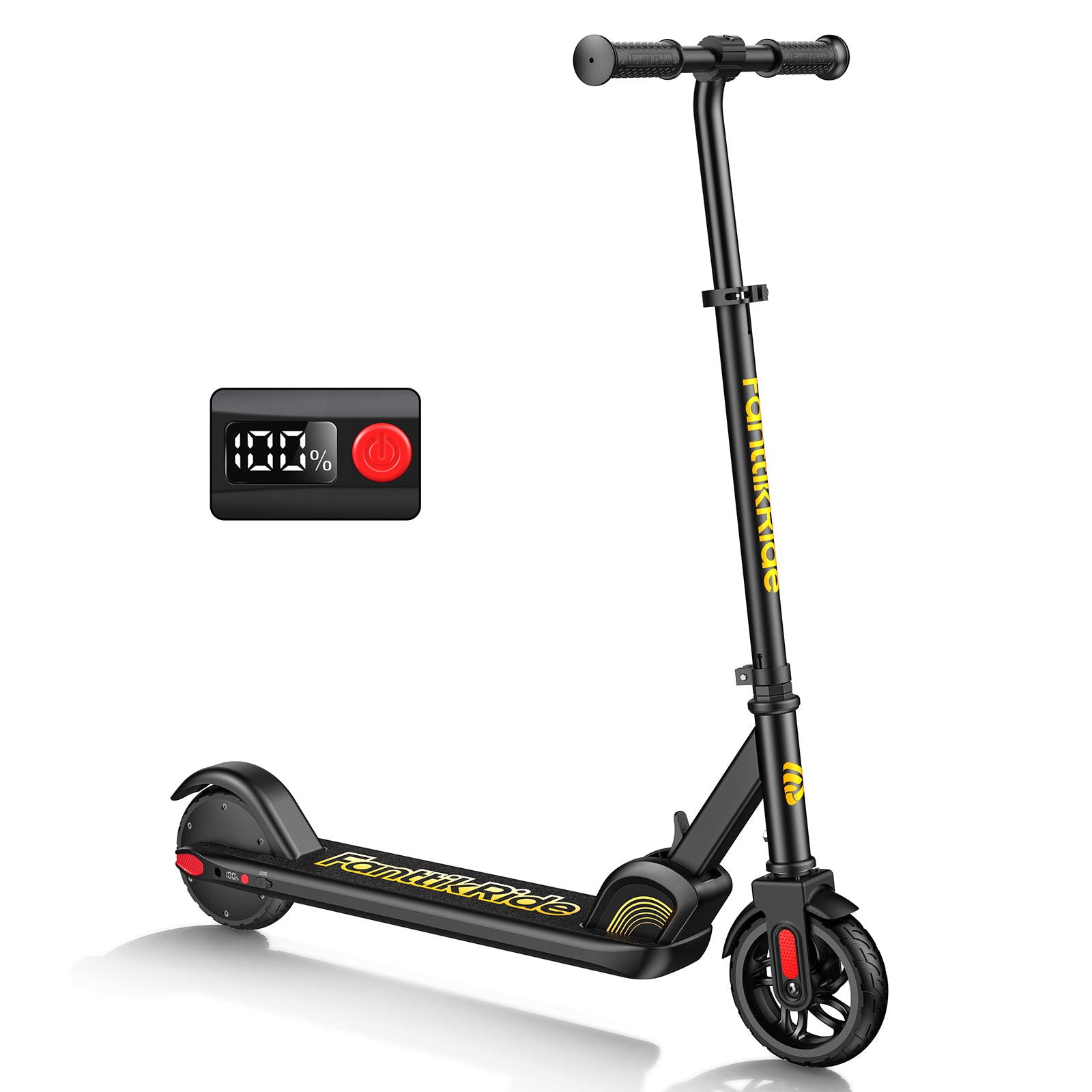 FanttikRide C9 Electric Scooter for Kids Ages 8-12, 6/10MPH, 5 Miles Range, LED Display, Adjustable Height, Foldable, Rubber Wheels, Lightweight, Gifts for Boys and Girls up to 132 lbs