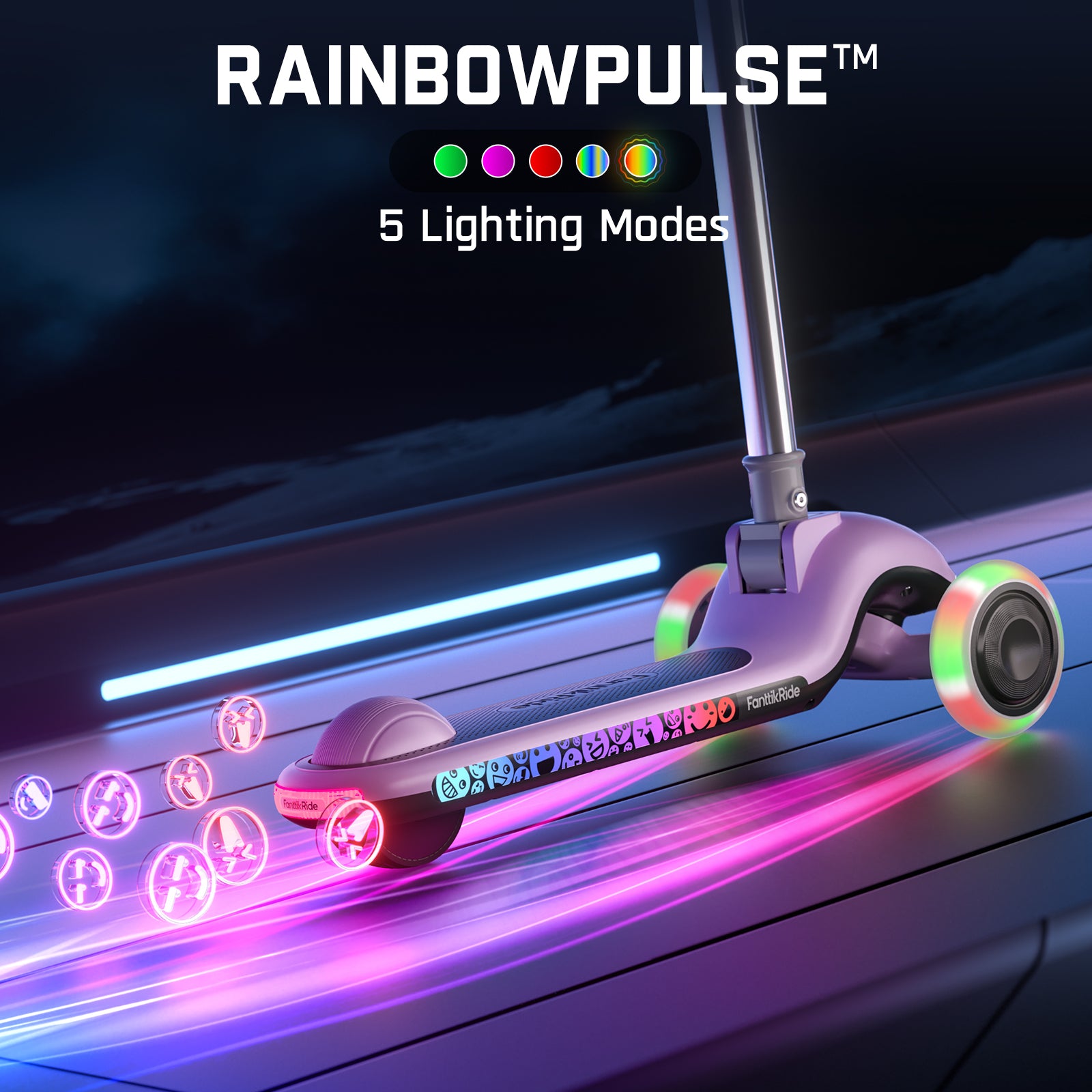 FanttikRide K9 Pro Electric Scooter for Kids 3-6, Adjustable Handlebar Height for Riders 3.3-4.6ft, 88 lbs, Up to 40 min Continuous Time, 4 Miles Range, AI & 2 Max Speed 3.7/6.2 MPH