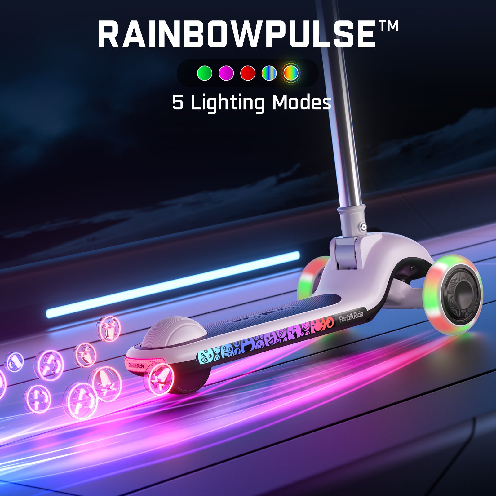 FanttikRide K9 Pro Electric Scooter for Kids 3-6, Adjustable Handlebar Height for Riders 3.3-4.6ft, 88 lbs, Up to 40 min Continuous Time, 4 Miles Range, AI & 2 Max Speed 3.7/6.2 MPH