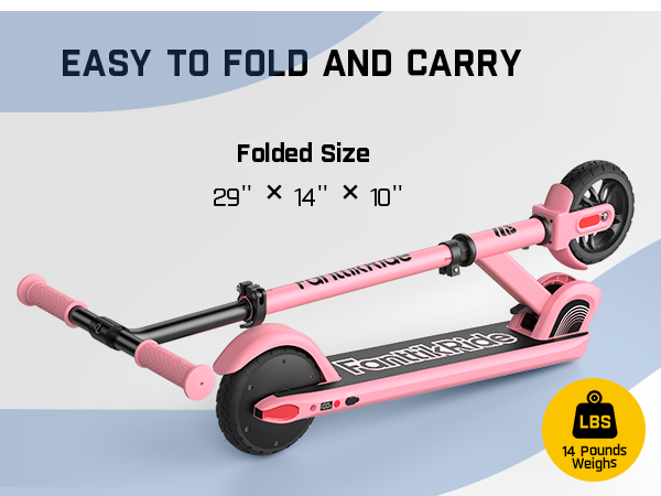 FanttikRide C9 Electric Scooter for Kids Ages 8-12, 6/10MPH, 5 Miles Range, LED Display, Adjustable Height, Foldable, Rubber Wheels, Lightweight, Gifts for Boys and Girls up to 132 lbs
