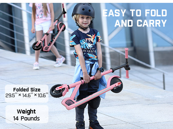 FanttikRide C9 Pro Electric Scooter for Kids Ages 8-12, Colorful Rainbow Lights, 5/8/10MPH, 5 Miles Range, LED Display, Adjustable Height, Foldable, Gifts for Boys and Girls up to 132 lbs