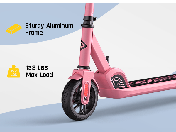 FanttikRide C9 Electric Scooter for Kids Ages 8-12, 6/10MPH, 5 Miles Range, LED Display, Adjustable Height, Foldable, Rubber Wheels, Lightweight, Gifts for Boys and Girls up to 132 lbs