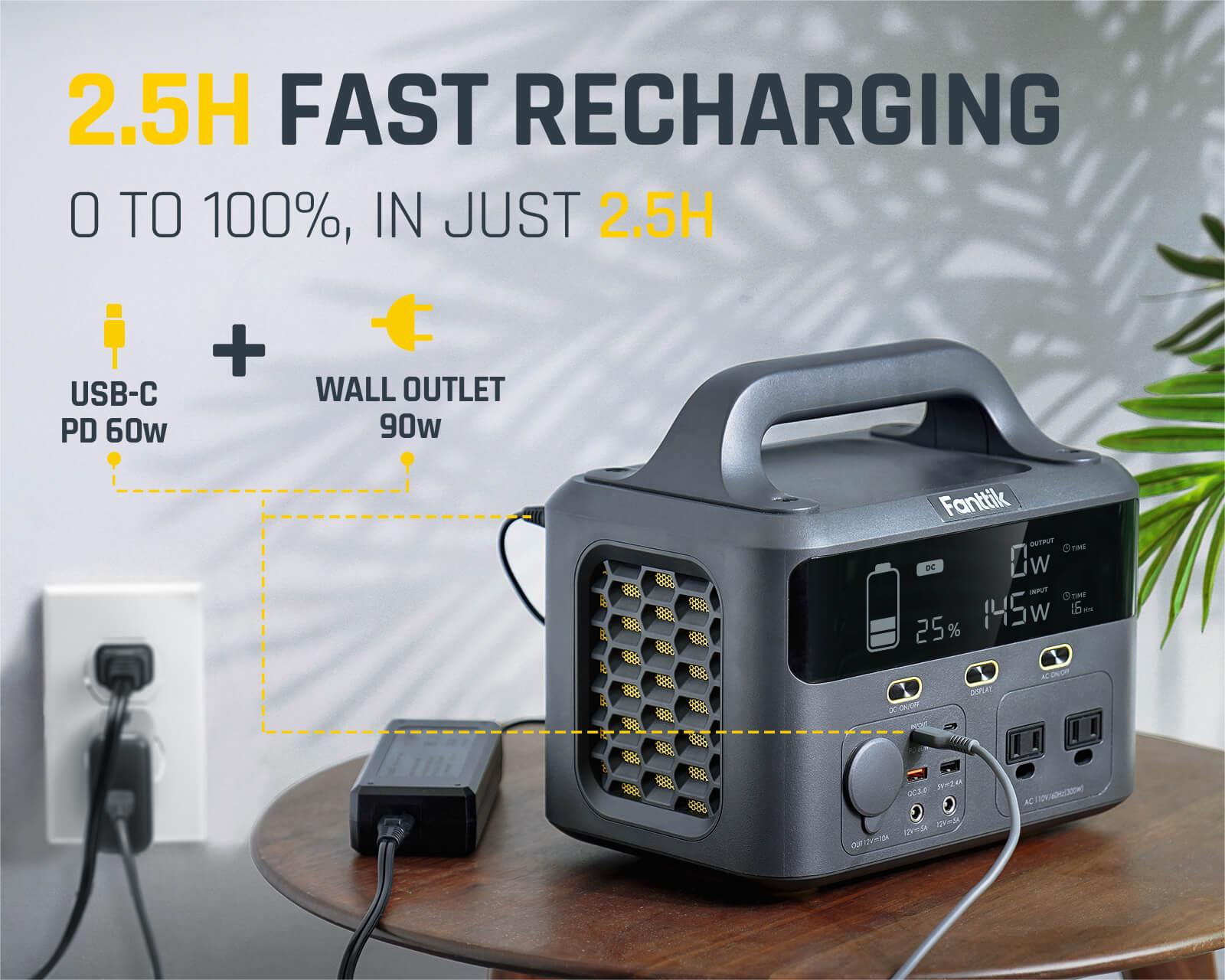 Fanttik EVO 300 Portable Power Station, 299Wh Backup Power Supply