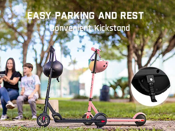 FanttikRide C9 Electric Scooter for Kids Ages 8-12, 6/10MPH, 5 Miles Range, LED Display, Adjustable Height, Foldable, Rubber Wheels, Lightweight, Gifts for Boys and Girls up to 132 lbs