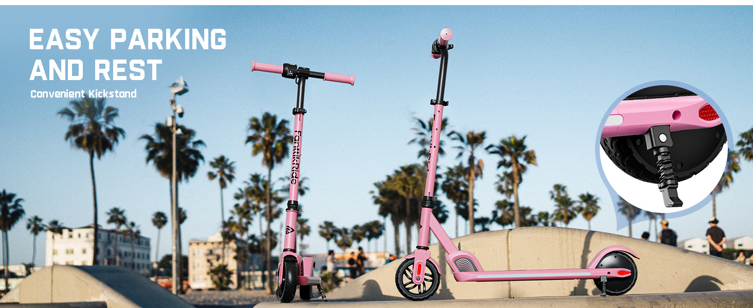 FanttikRide C9 Pro Electric Scooter for Kids Ages 8-12, Colorful Rainbow Lights, 5/8/10MPH, 5 Miles Range, LED Display, Adjustable Height, Foldable, Gifts for Boys and Girls up to 132 lbs