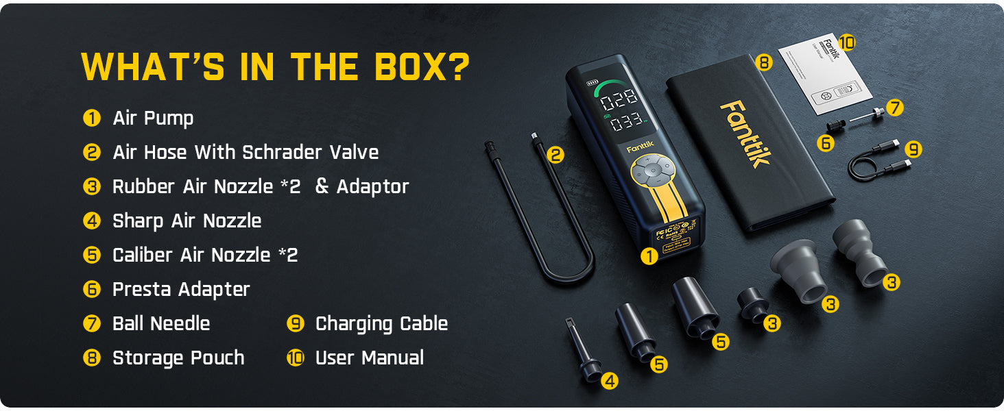 Fanttik X10 Cross Tire Inflator Portable Air Compressor, Fast Inflation/Deflation Air pump, 150PSI Cordless Inflator with Light and Power Bank, Ideal for Car, Bike, Air Mattress, Kayak, Swimming Ring