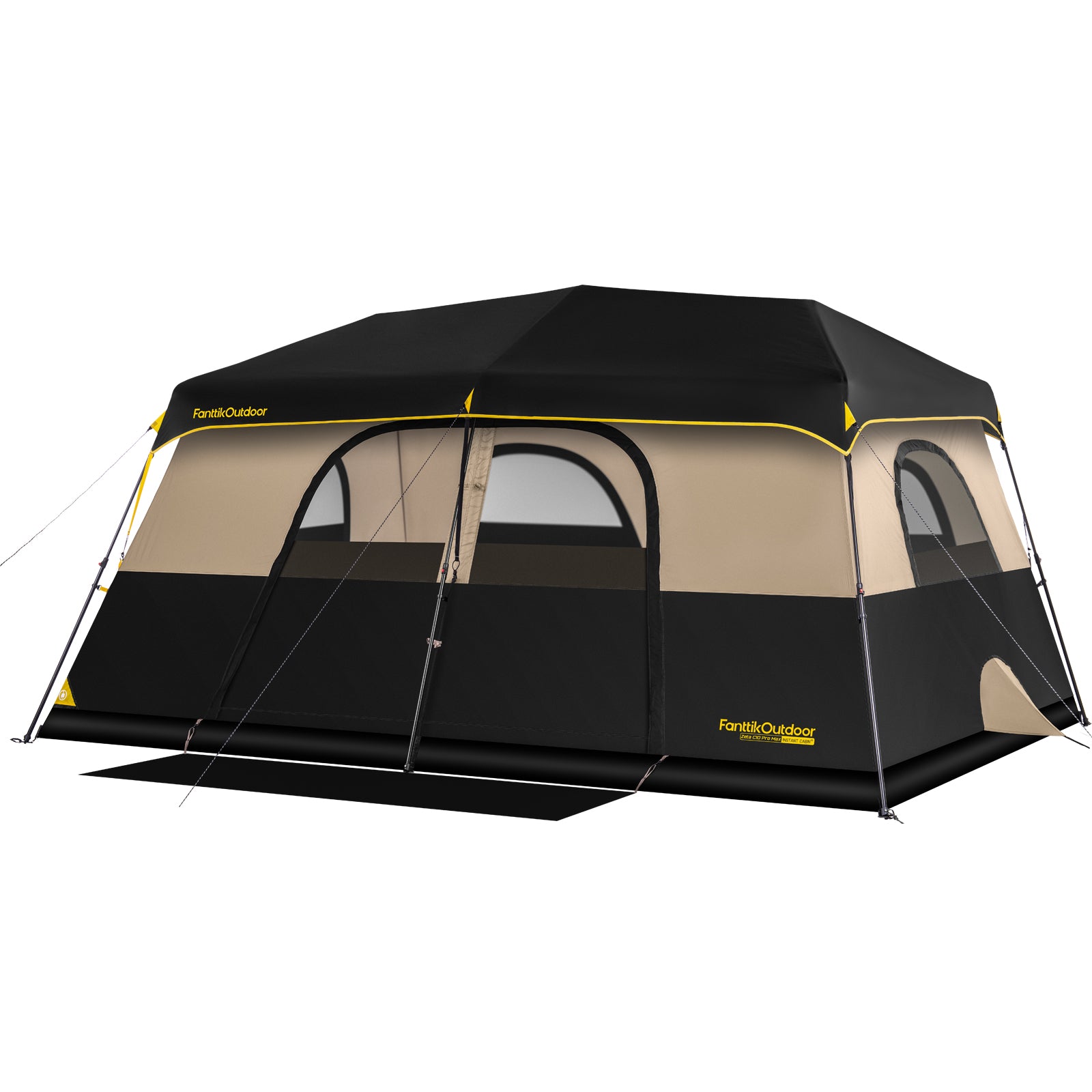 FanttikOutdoor Instant Cabin Tent 10 Person Camping Tent Setup in 60 Seconds with Rainfly & Windproof Portable with Carry Bag for Family Camping & Hiking, Upgraded Ventilation