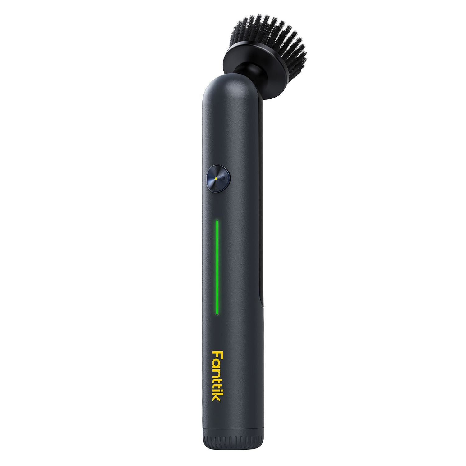 Fanttik G9 Nano Electric Spin Scrubber in dark gray with black brush head and green LED indicator.