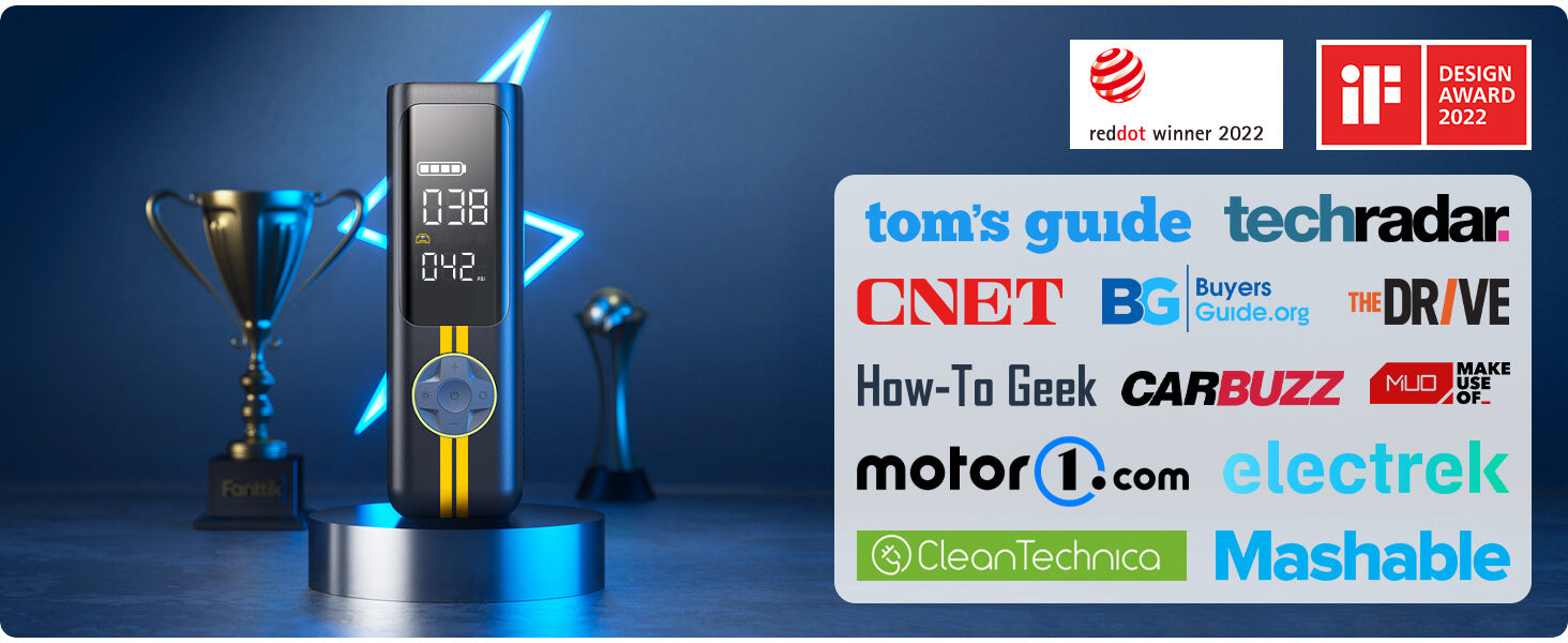 Fanttik X8 APEX EV Tire Inflator Portable Air Pump, 2X Faster Inflation, 150PSI Cordless Air Compressor with Pressure Gauge, Powerful Battery, Fits Electric Cars, Cars, Bike, Ball, Deluxe Package