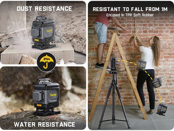 Fanttik D16 APEX Laser Level 4X360°, 16 Lines Self-Leveling Cross Line Laser with LED Screen, 5200mAh Battery Rechargeable, Pulse Mode, Magnetic support, Class II (<1 mW max output)