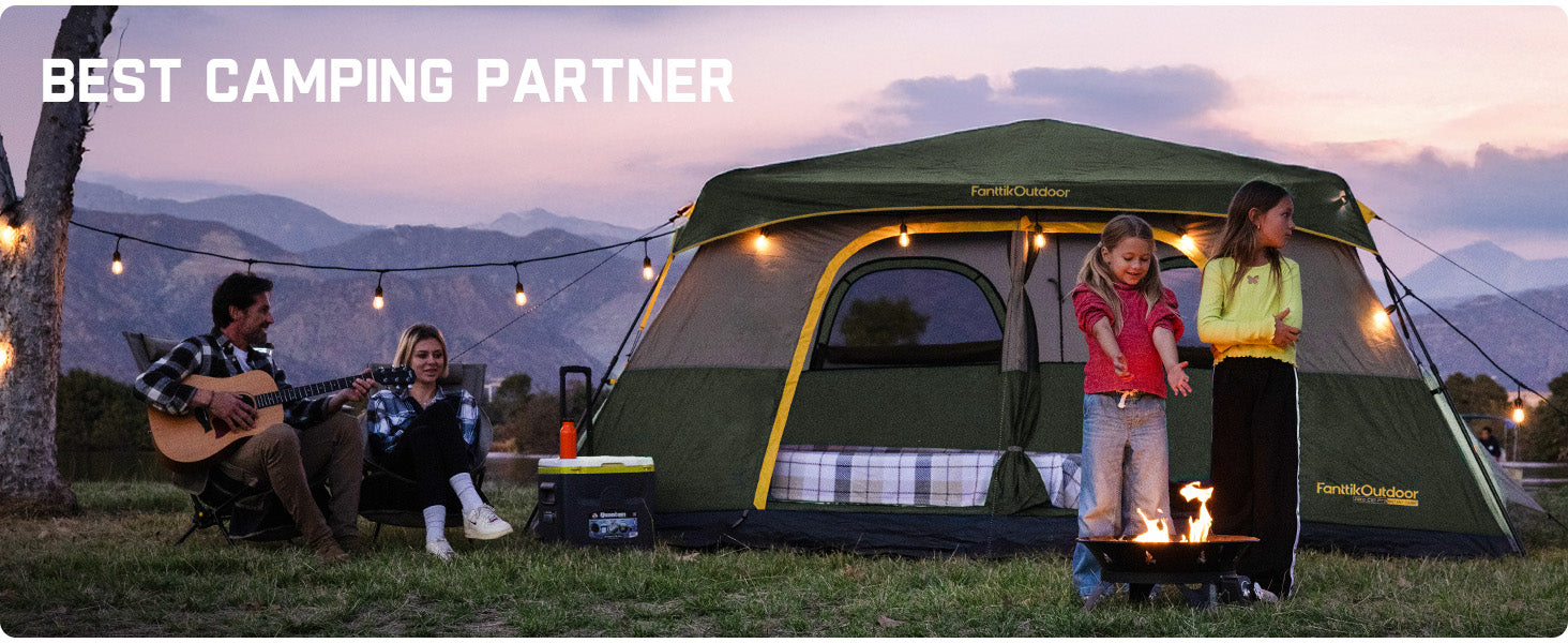 FanttikOutdoor Zeta C10 Pro Camping Tent 10 Person Instant Cabin Tent Setup in 60 Seconds with Rainfly & Windproof Portable Tent with Carry Bag for Family Camping & Hiking