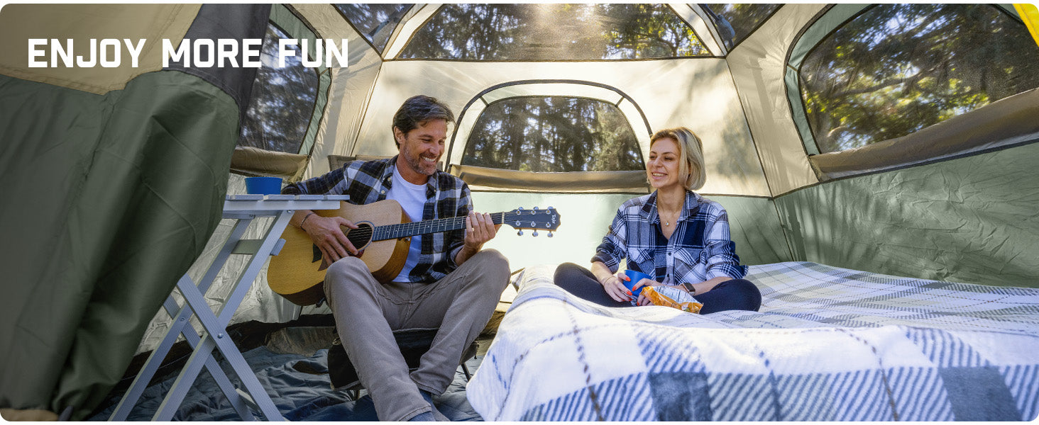 FanttikOutdoor Zeta C4 Pro Camping Tent 4 Person Instant Cabin Tent Setup in 60 Seconds with Rainfly & Windproof Portable Tent with Carry Bag for Family Camping & Hiking