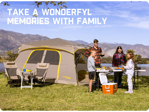 FanttikOutdoor Camping Tent, Lightweight 8 Person Instant Cabin Tent Setup in 60 Seconds with Rainfly & Windproof, Portable with Carry Bag for Family Camping & Hiking, Upgraded Ventilation