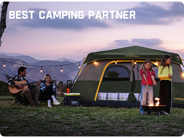 FanttikOutdoor Zeta C10 Pro Camping Tent 10 Person Instant Cabin Tent Setup in 60 Seconds with Rainfly & Windproof Portable Tent with Carry Bag for Family Camping & Hiking