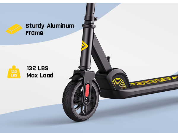 FanttikRide C9 Electric Scooter for Kids Ages 8-12, 6/10MPH, 5 Miles Range, LED Display, Adjustable Height, Foldable, Rubber Wheels, Lightweight, Gifts for Boys and Girls up to 132 lbs