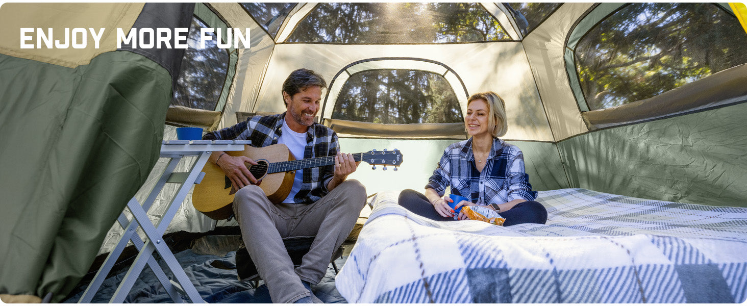 FanttikOutdoor Zeta C6 Pro Camping Tent 6 Person Instant Cabin Tent Setup in 60 Seconds with Rainfly & Windproof Portable Tent with Carry Bag for Family Camping & Hiking