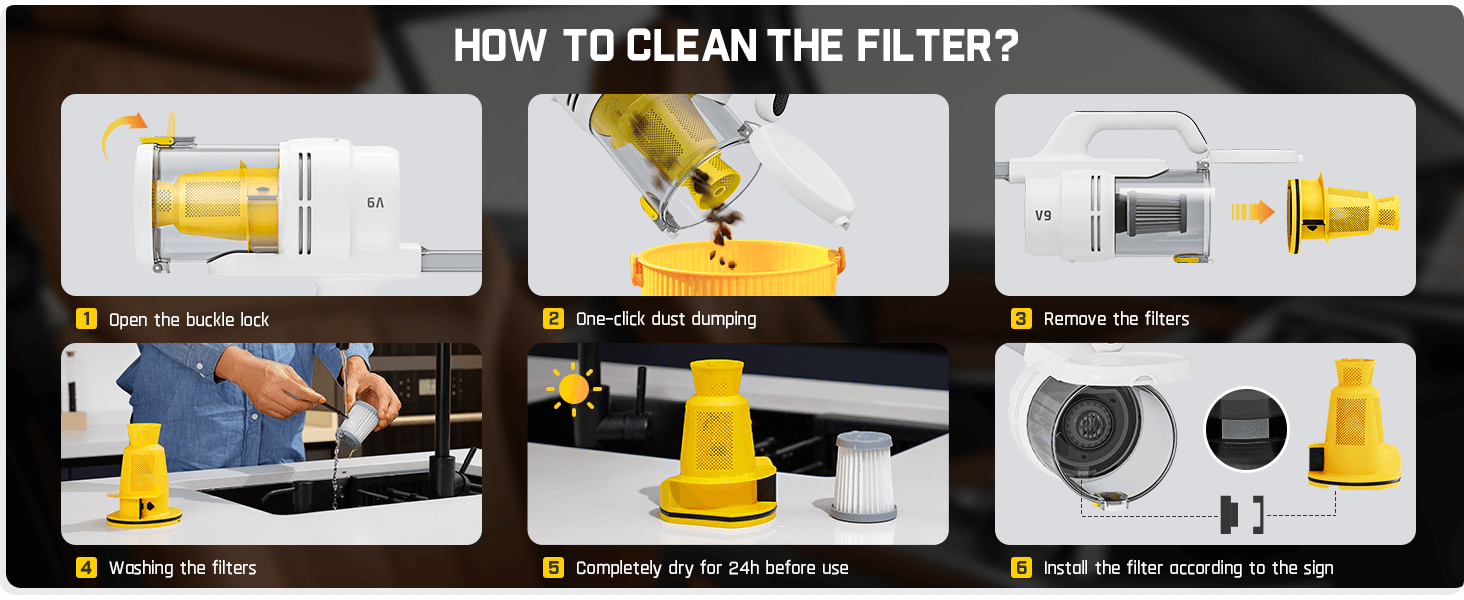 Fanttik RobustClean™ V9 Handheld Vacuum Cleaner, Portable Cordless Vacuum for Home Car Cleaning