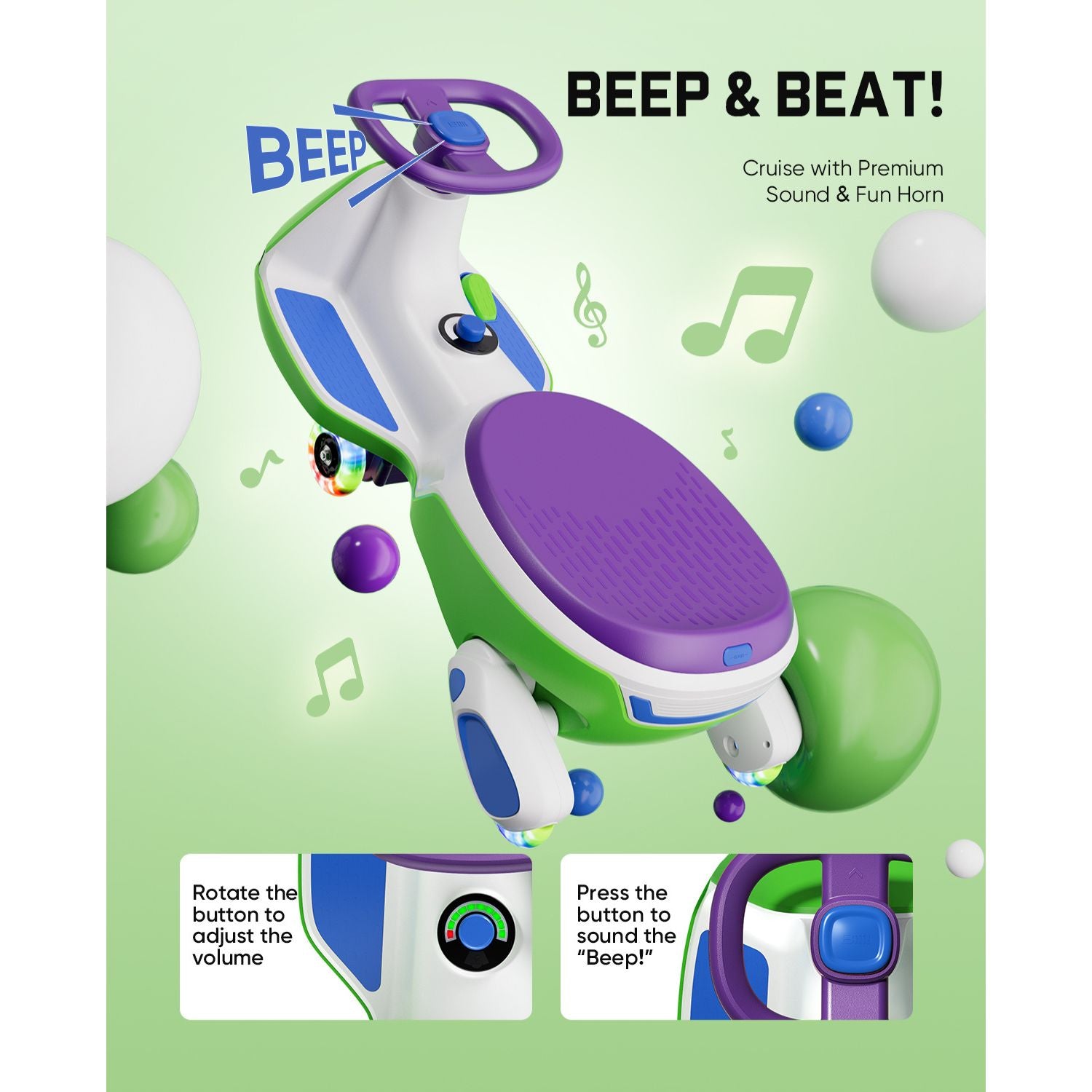 FanttikRide N10 Pro 12V Electric Wiggle Car with Pedal