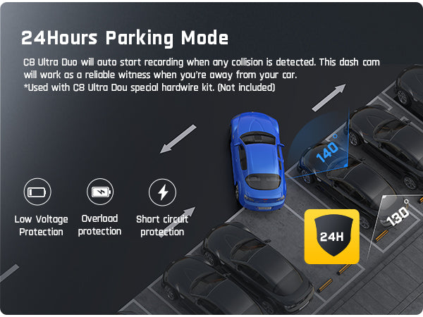 Fanttik C8 Ultra Duo True 4K+1080P Dual Dash Cam