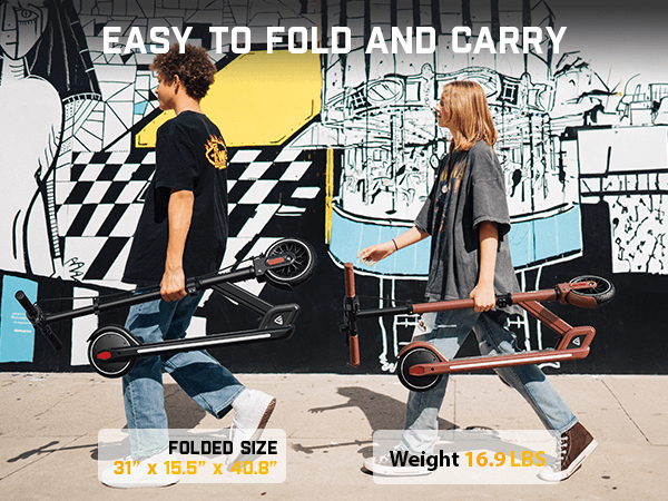 FanttikRide T9 Apex Electric Scooter for Kids 13+ 200W Motor, LED Colorful Lights with Bluetooth Music Speaker, 7/10/12 MPH Digital Display, Adjustable Height, Foldable E-Scooter for Teens