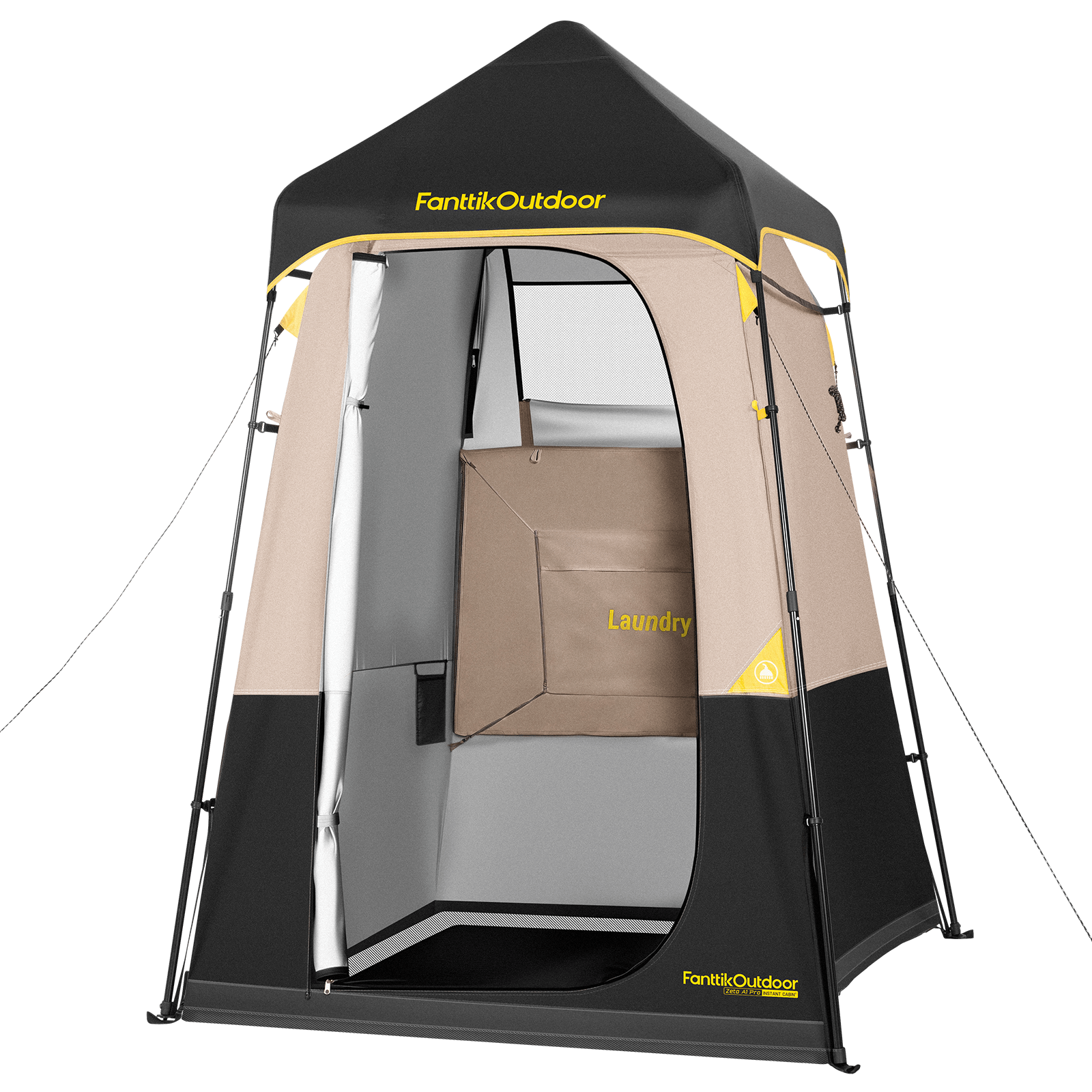FanttikOutdoor Zeta A1 Pro Shower Tent, Instant Setup in 60 Seconds with Rainfly & Windproof, Portable with Carry Bag for Family Camping, Privacy Shelters Upgraded Ventilation
