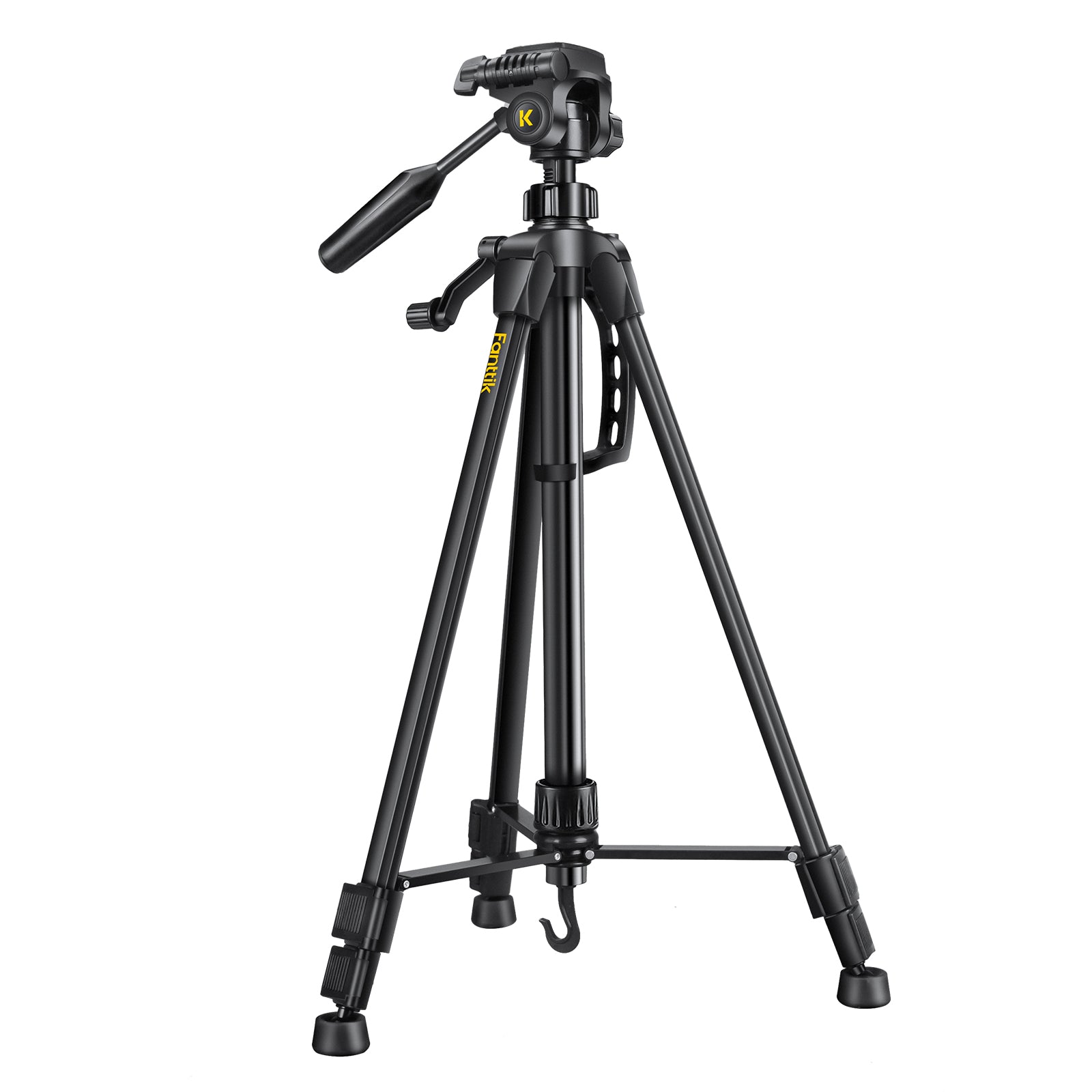 Fanttik DT1 Tripod, Laser Level Tripod with 3-Way Flexible Pan Head, Quick Release Plate with 1/4"-20 Screw Mount and Bubble Level, for Measurement Tools and Cameras