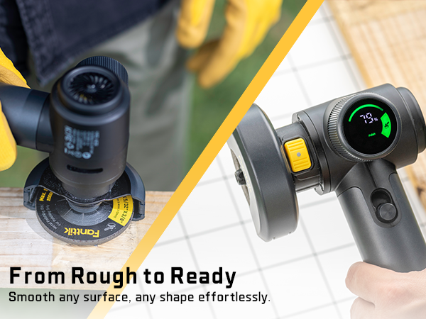 Fanttik M10 ACE Cordless Angle Grinder Brushless, 3 Inch Compact Cut Off Tool with LED Display, 3 Variable Modes, Double Security, Type-C Fast Charging, 10000RPM Mini Cutter with 4 Blades