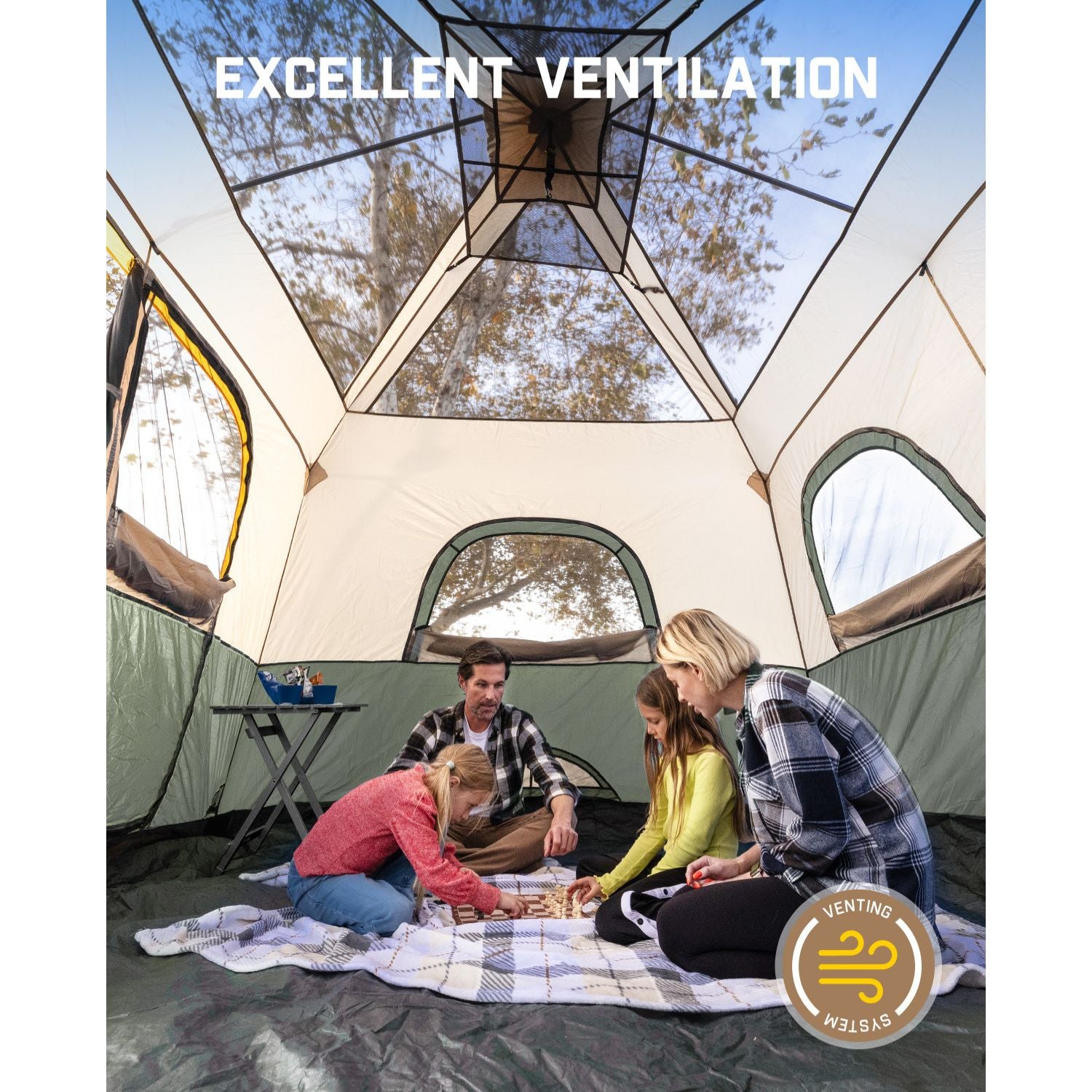 FanttikOutdoor Zeta C10 Pro Camping Tent 10 Person Instant Cabin Tent Setup in 60 Seconds with Rainfly & Windproof Portable Tent with Carry Bag for Family Camping & Hiking