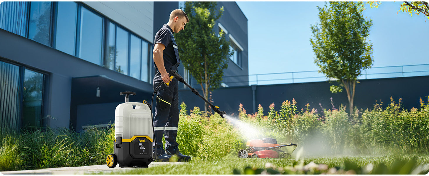 Fanttik NB8 Ultra Cordless Pressure Washer w/4.0 Gal Tank, Max 725PSI Electric Power Washer with 5-in-1 Nozzle, 20FT Hose, Adjustable Pressure, Foam Cannon Power Washer Cleaning for Car Washing, Patio