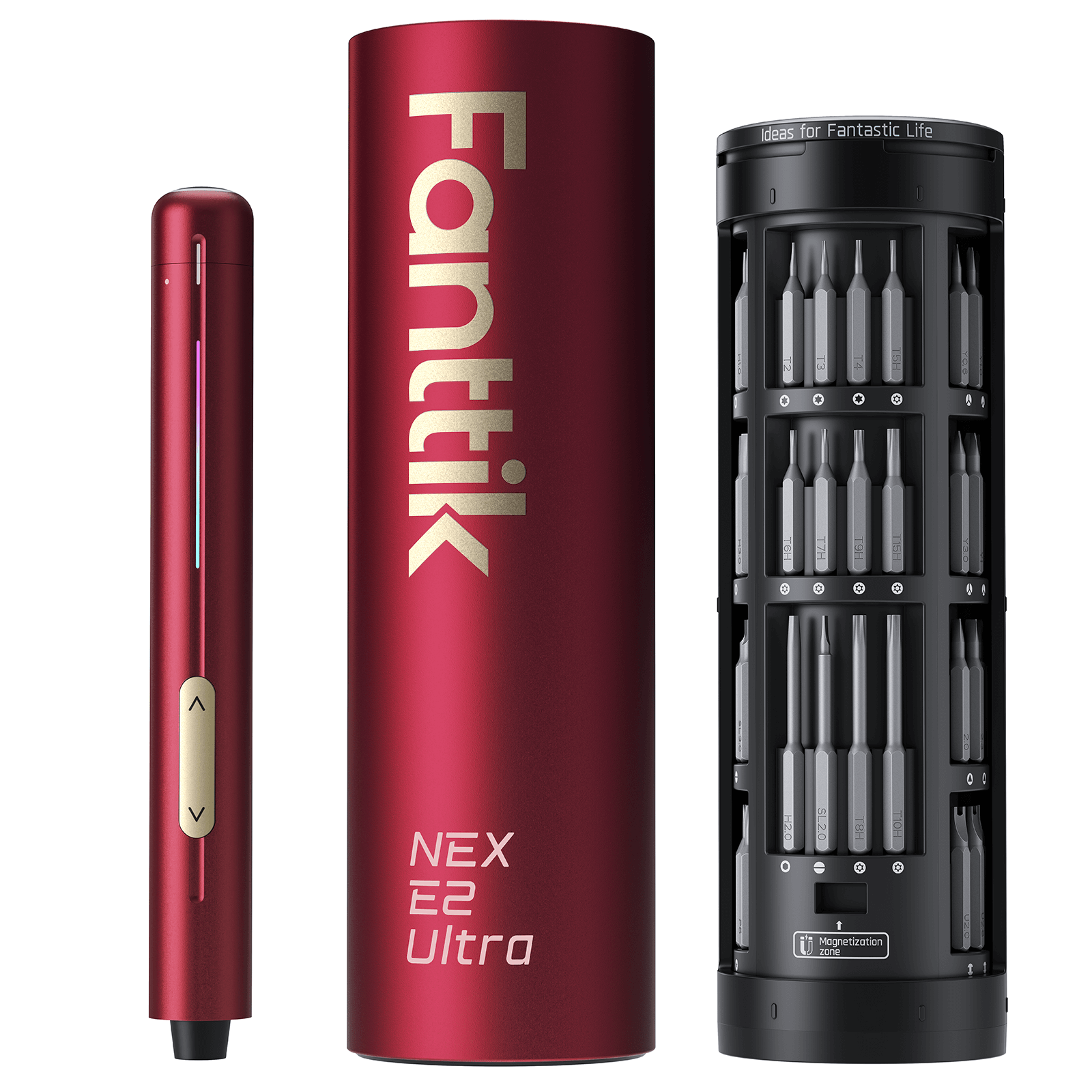 Fanttik E2 Ultra 3.7V Mini Electric Screwdriver, Electric Screwdriver Cordless, Max 0.6N.m, 50 Magnetic Bits, 5/32'' Hex, Magnetic Storage, Repair Tool for Electronics Phone Camera Laptop Appliances