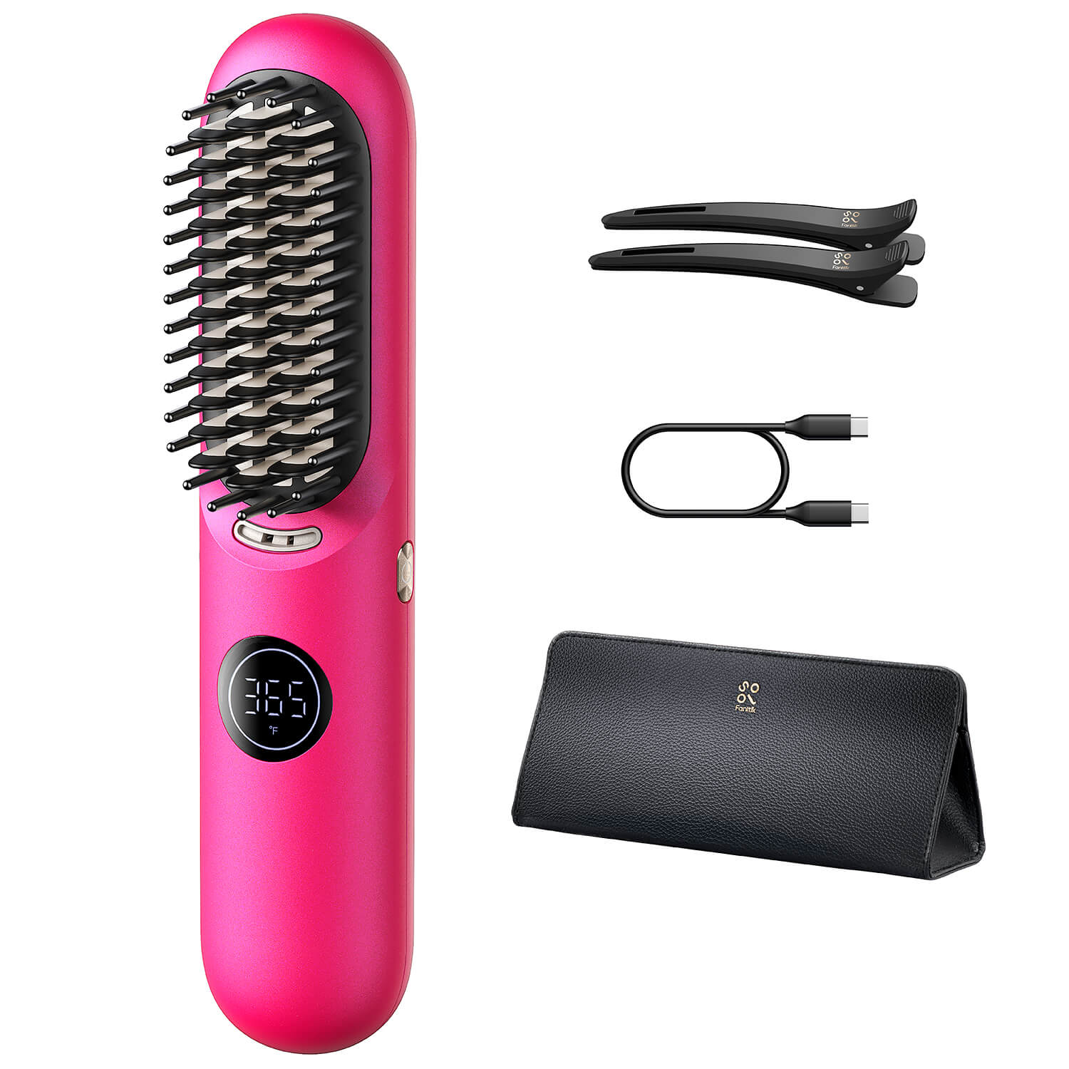 FanttikSolo I10 Apex Hair Straightener Brush-Pink