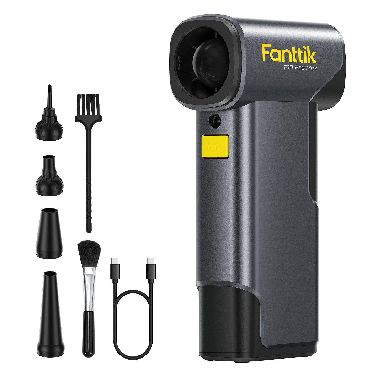 Fanttik B10 Pro Max Electric Air Duster, 130000RPM Brushless Motor, Compressed Air Duster, 6 Gears Adjustable, 28.8Wh Rechargeable Battery, Electric Duster for PC, Keyboard, Electronics and Workbench