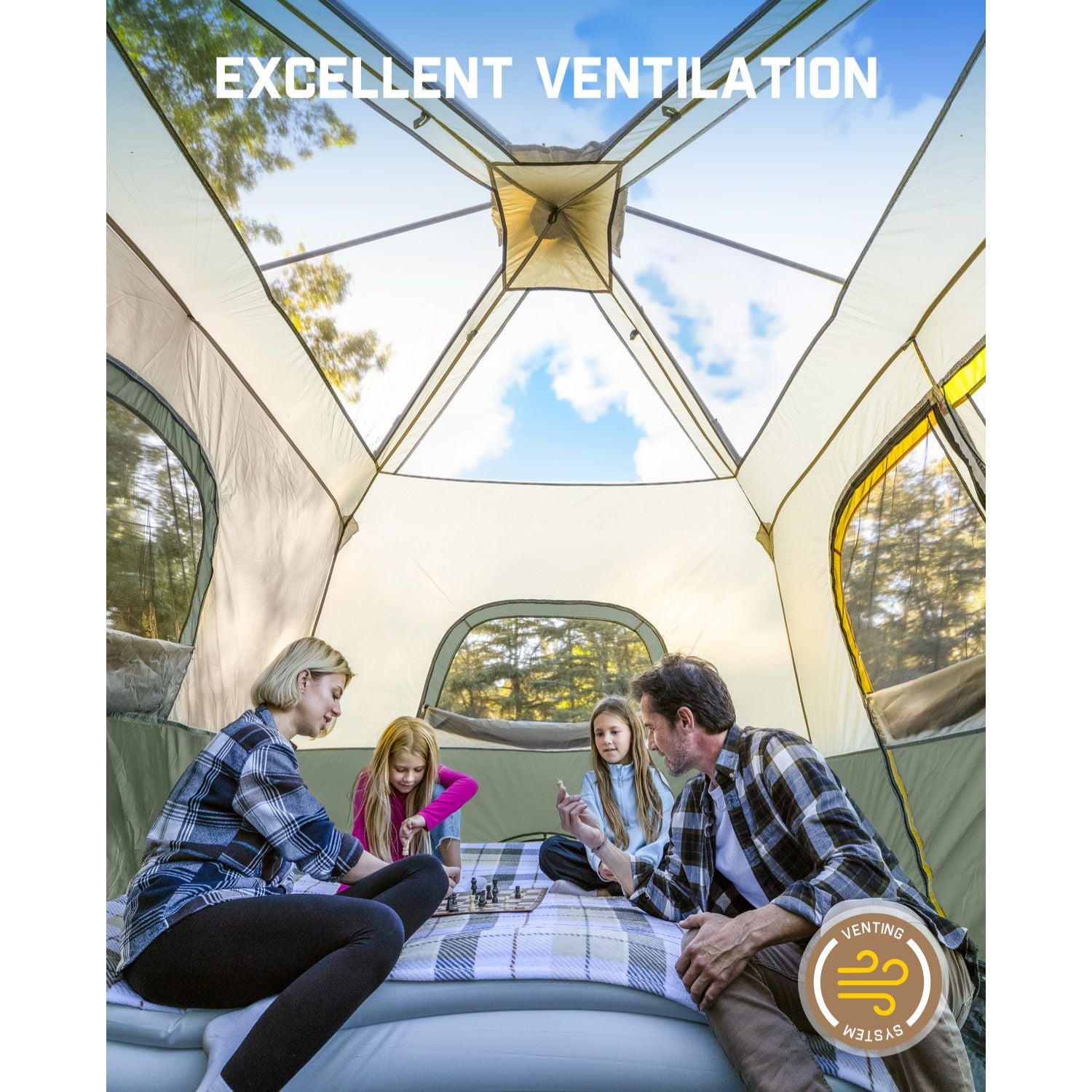 FanttikOutdoor Zeta C8 Pro Camping Tent 8 Person Instant Cabin Tent Setup in 60 Seconds with Rainfly & Windproof Portable Tent with Carry Bag for Family Camping & Hiking