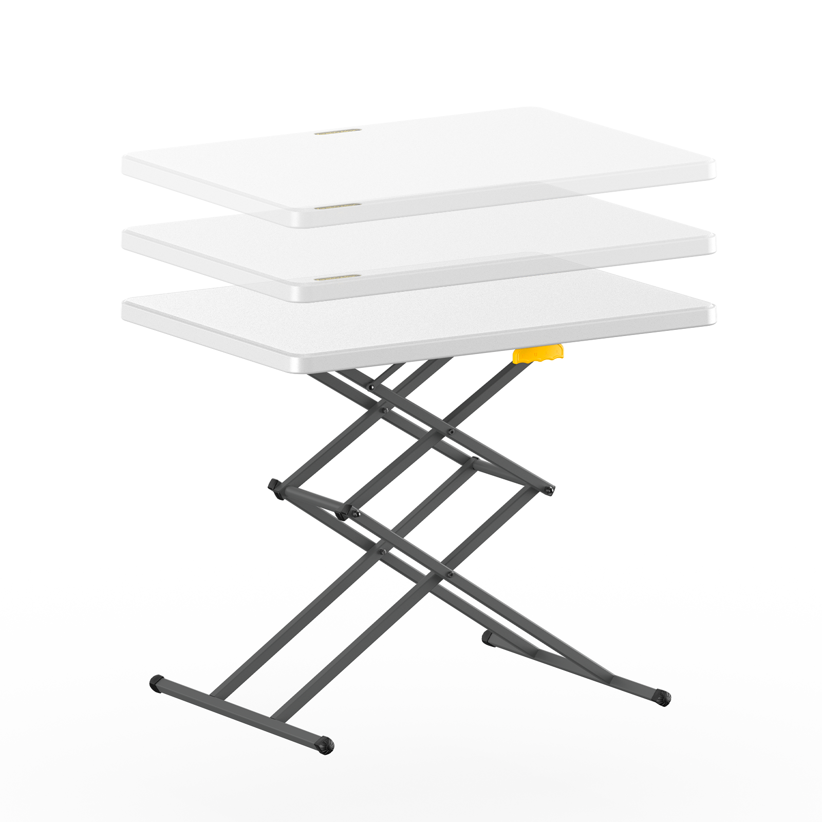FanttikOutdoor 28 inch Small Folding Table, One-Handed Height Adjustment, 3 Heights, Lowering Lever, Instalift, Portable Side Table for Tv Tray, Desk, Kitchen, No Assembly, Granite White Zeta X1 Apex