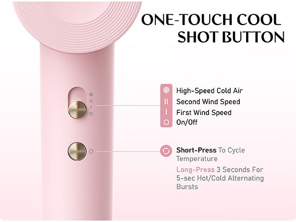 Fanttik Solo SonicDry H10 PRO 5X Faster Drying with 110,000 RPM Brushless Motor Hair Dryer, 56dB Low-Noise, 0.72lb Ultra-Light Blow Dryer, Ionic Tech for Travel, Home, Salon