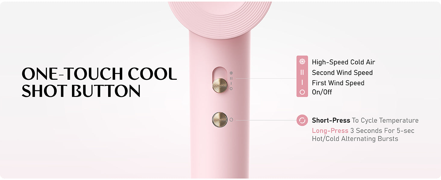 Fanttik Solo SonicDry H10 PRO 5X Faster Drying with 110,000 RPM Brushless Motor Hair Dryer, 56dB Low-Noise, 0.72lb Ultra-Light Blow Dryer, Ionic Tech for Travel, Home, Salon