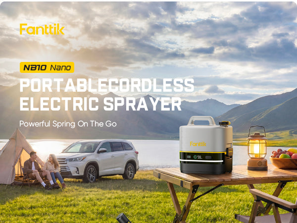 Fanttik NB10 Nano Portable Cordless Electric Sprayer w/2.1Gal Tank, HD LED Display, 4000mAh Lithium Battery, with Camping Ambient Light, Portable Pressure Washer for Outdoor & Indoor Cleaning