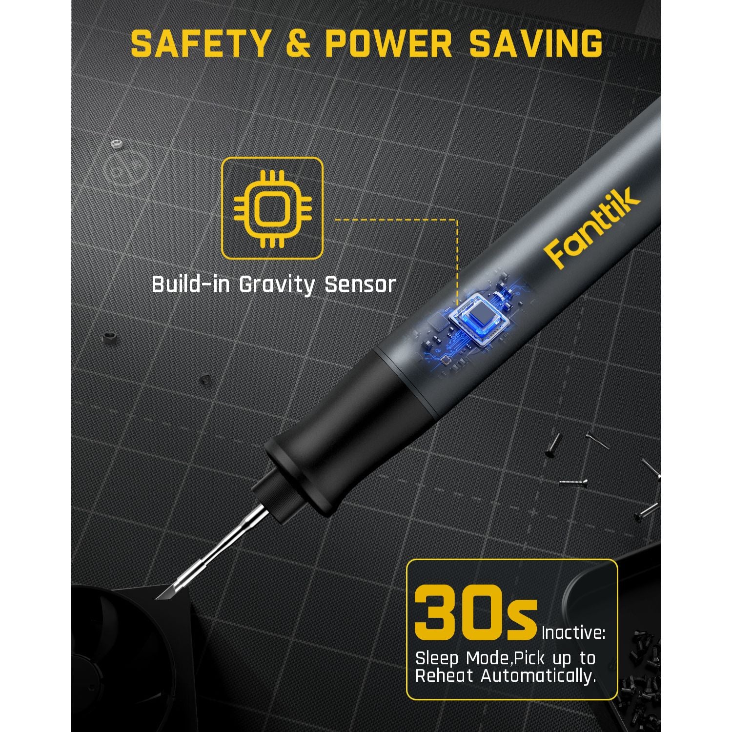 Fanttik T1 Max Soldering Iron Kit, Cordless Soldering Iron, 7 Seconds Fast Heating(390°F-840℉), Auto Sleep, 4 Precision Soldering Tips(C210), 360° Swivel Stand, Soldering Iron for Precision Repair