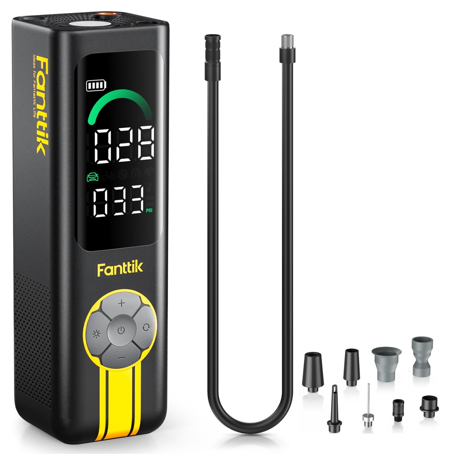 Fanttik X10 Cross Tire Inflator Portable Air Compressor, Fast Inflation/Deflation Air pump, 150PSI Cordless Inflator with Light and Power Bank, Ideal for Car, Bike, Air Mattress, Kayak, Swimming Ring