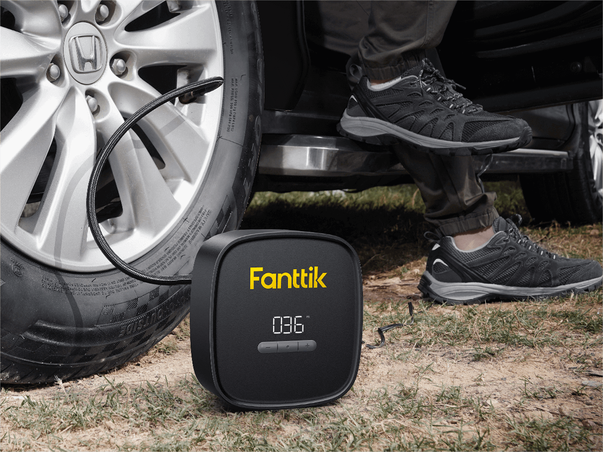 Fanttik X9 SE Tire Inflator Portable Air Compressor for Car, 12V DC Tire Pump with Pressure Gauge, 9.8ft Long Charging Power Auto Air Pump for Car, Motorcycle