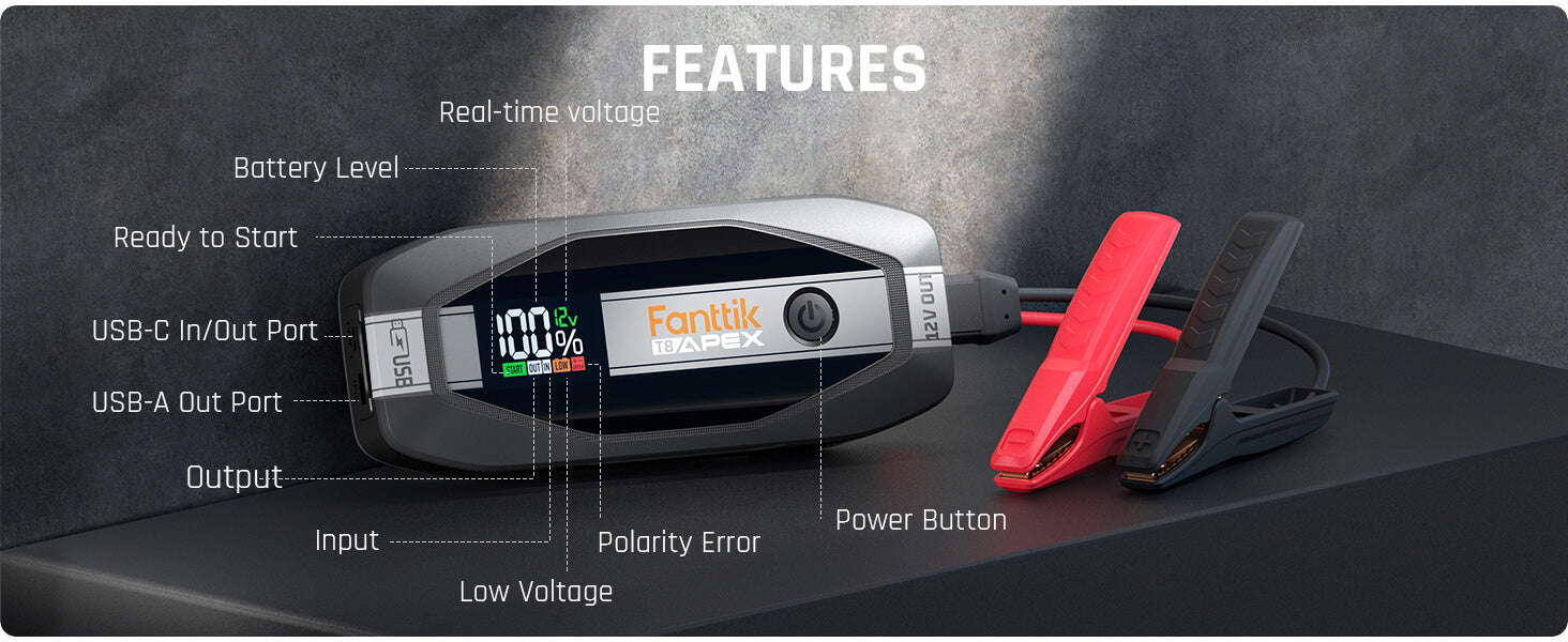 Fanttik T8 APEX 2000 Amp Jump Starter