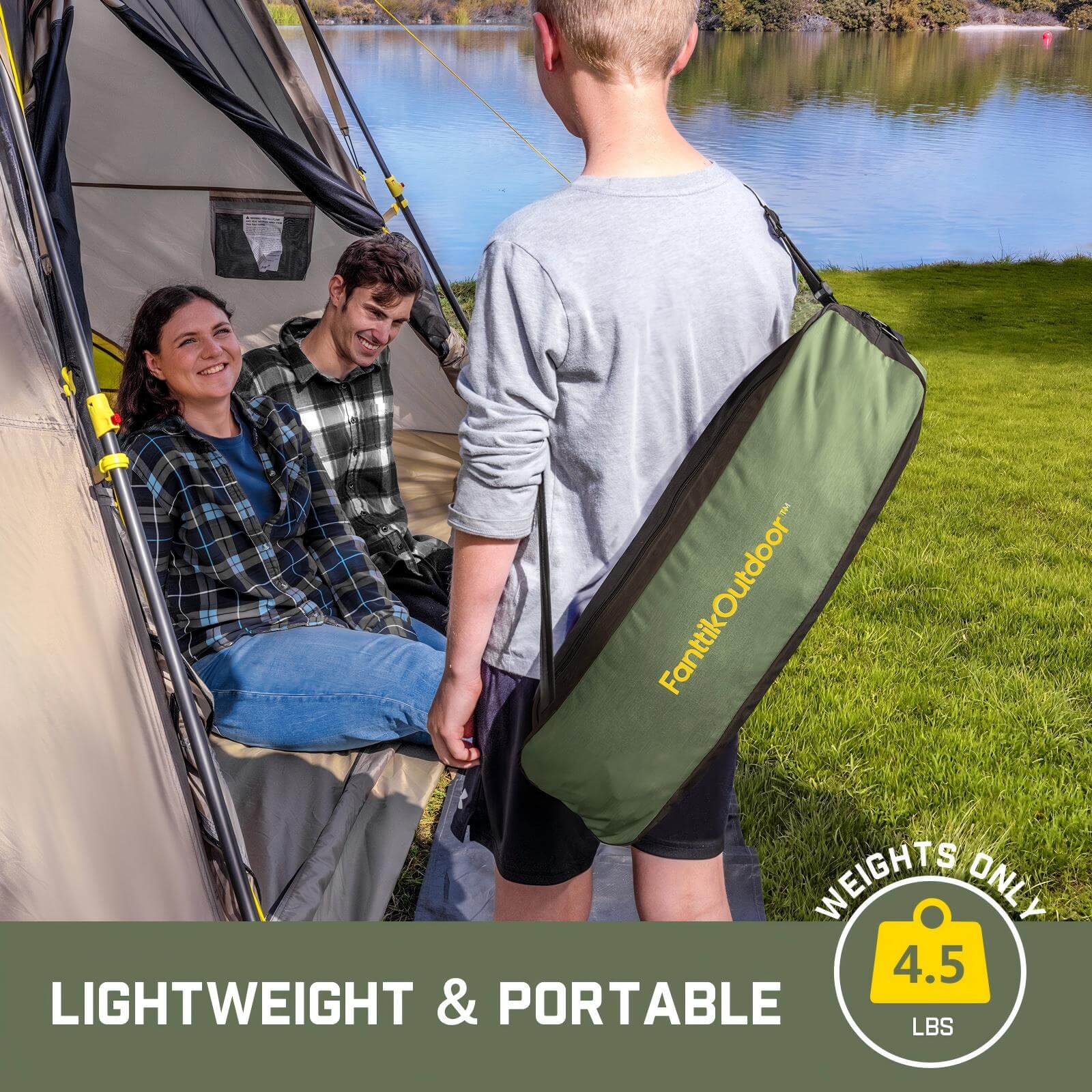 FanttikOutdoor Zeta L8 Max Camping Chair, Portable & Lightweight, Multi-Angle Adjustable, Supports up to 250 lbs, Comfort-Driven Design, High Strength Camping Chair for Travel, Hiking, Fishing, Green