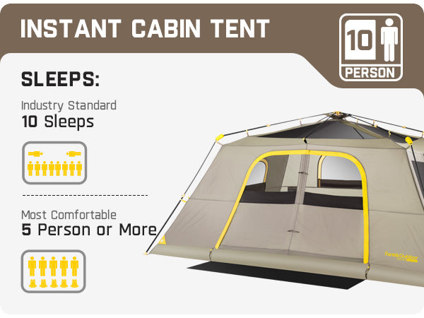 FanttikOutdoor Camping Tent, Lightweight 10 Person Instant Cabin Tent Setup in 60 Seconds with Rainfly & Windproof, Portable with Carry Bag for Family Camping & Hiking, Upgraded Ventilation