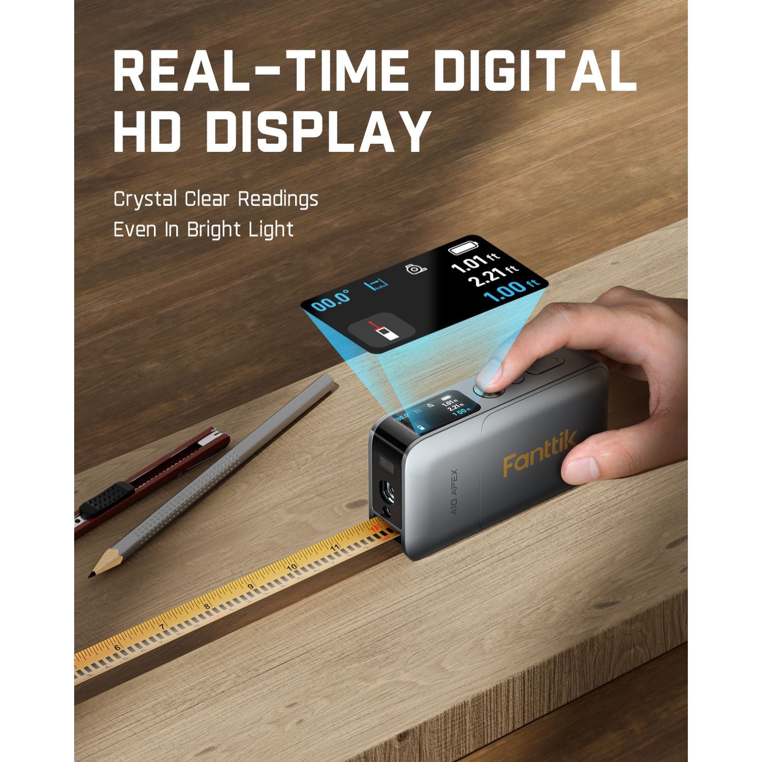 Fanttik A10 Apex 3-in-1 Laser Distance Meter-Silver