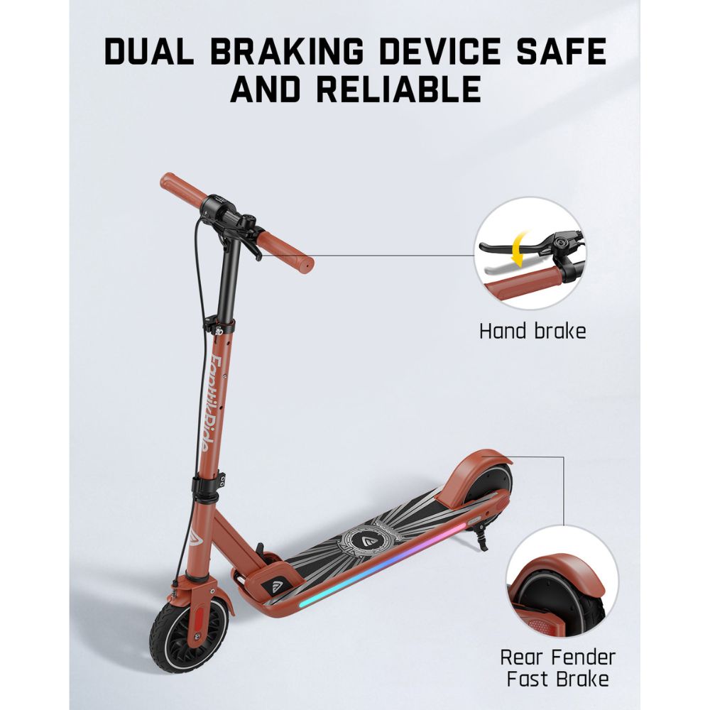FanttikRide T9 Apex Electric Scooter for Kids 13+ 200W Motor, LED Colorful Lights with Bluetooth Music Speaker, 7/10/12 MPH Digital Display, Adjustable Height, Foldable E-Scooter for Teens