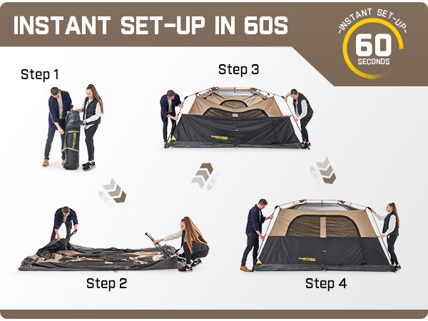 FanttikOutdoor Zeta C6 Pro Max Instant Cabin Tent 6 Person Camping Tent Setup in 60 Seconds with Rainfly & Windproof Tent with Carry Bag for Family Camping & Hiking, Upgraded Tent